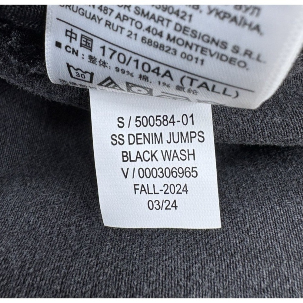 GAP Short Sleeve Denim Jumpsuit Women's Size 16 Tall Gray Black Wash Stretch EUC - Picture 9 of 16